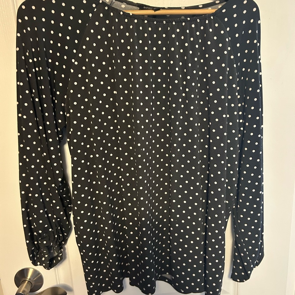 Banana Republic Black and White Polka Dot Blouse